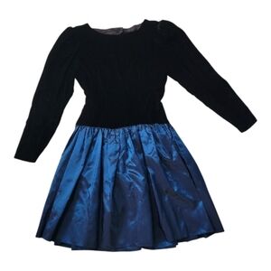 Vintage 80's Velvet Open Back Prom Dress